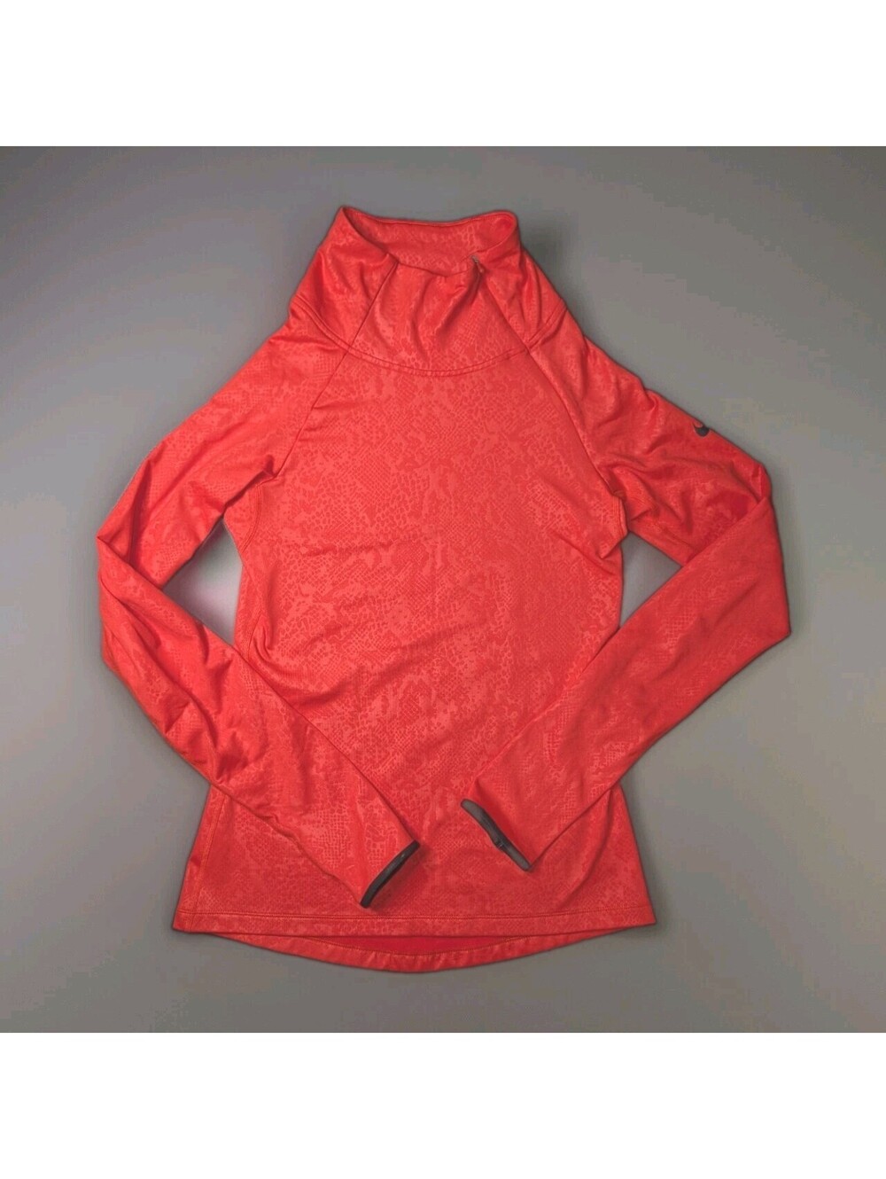 Women's Nike Pro Dri Fit Small Orange Side Zip Running Fleece